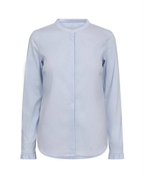 MOS MOSH SKJORTE, MMMATTIE FLIP STRIPE SHIRT, LIGHT BLUE